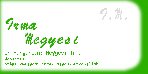 irma megyesi business card